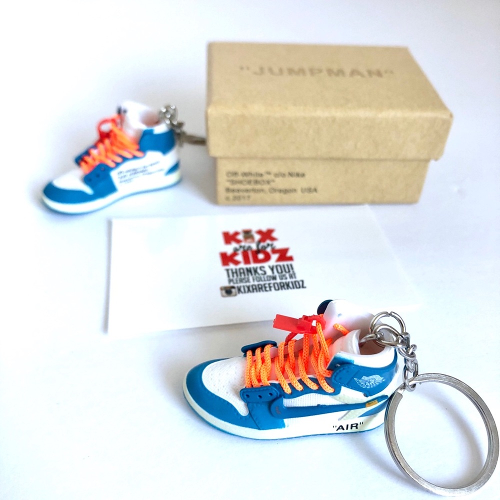 Jordan 1 Off White UNC 3D Mini Sneaker Keychain